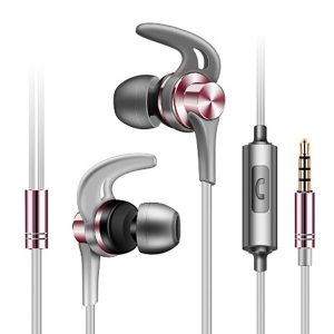 new style intelligent line control ox horn hifi sport music earphone heavy bass stereophonic hd voice denoise metal material headphone