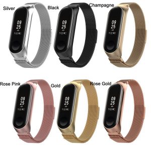 new watch bands for xiaomi mi band 4 3 band with frame milanese loop stainless steel wristband replacement strap accessories