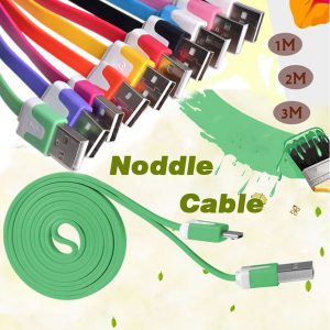 noodle flat micro usb sync data line charging charger cable cord high speed 1m 3ft 2m 6ft 3m 10ft for samsung note 8 s8 plus s7 s6 edge