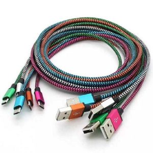 nylon braided micro v8 usb cable 1m data line charger cables charging cord weve android for samsung s7 edge