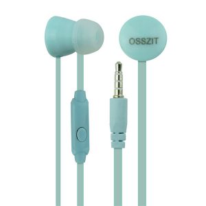 osszit earphone earphones headphones earbuds headset wired with mic for jack in ear 3.5mm blue