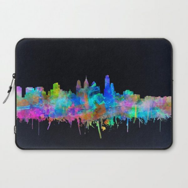 philadelphia city skyline watercolor Computer Cover by Bekim ART - Laptop Sleeve - 15"