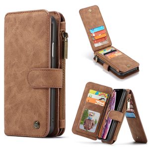 phone case leather magnetic case for iphone11pro x xs 8 plus samsung s10 case multi function zipper wallet phone shell hot