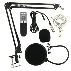 professional recording microphone set condenser 3.5mm mic audio home studio k song suspension boom scissor arm stand mic holder