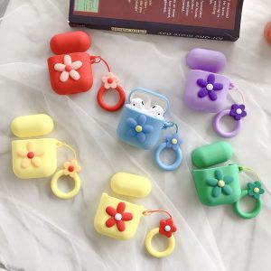 protective case for airpods 1/2 bluetooth headset cover for airpods fashion cute cartoon flower pattern storage box 6 colors wholesale