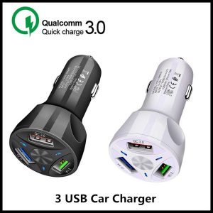 qc 3.0 3 usb car charger quick charge 3.0 3-ports fast charger for car charging adapter for iphone 11 huawei