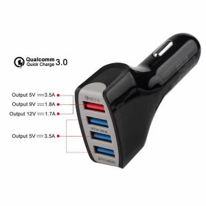 qc3.0 quick charge adaptive 4 port usb fast car charger for samsung s6 s7 edge s8 plus note8 phone7