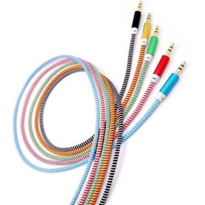 qichen colorful auxiliary cables 3.5mm to 3.5mm aux audio cable male to male stereo car extension audio cable