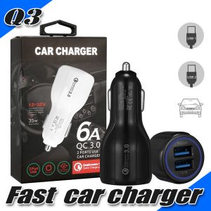 quick charger adapter qc3.0 dual car charger fast charging 5v 3.1a quick car adapter for iphone huawei samsung lg moto universal phones