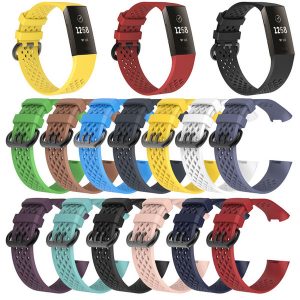 replacement strap bracelet soft breathable silicone watch band wrist strap for fitbit charge 3 band charge 3 fitness heart rate smart