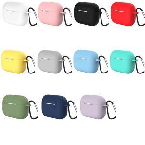 silicone case for airpods pro, soft cover for airpods 3 bluetooth earbuds wireless charging box protective cover with hook