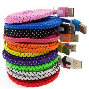 stock 1m 2m 3m micro v8 5pin type c type-c fabric flat noodle usb data charging cable for samsung s4 s6 s7 edge s8 for htc lg g5 etc phone