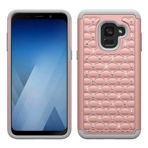 studded crystal clear bling diamond sparkly luxury shock absorbing hybrid defender rugged slim glitter case cover for samsung a8 plus 2018