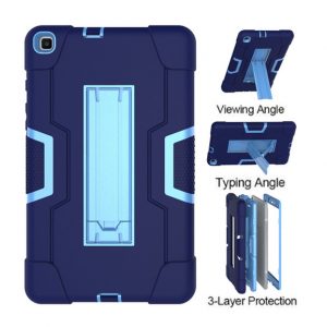 three layers protection shockproof silicone case pc back cover with kickstand for samsung galaxy tab a 8.0 2019 t290 t295 t297 tablet