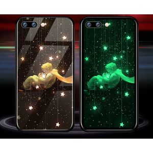 [tongtrade] tempered glass case for iphone 11 pro x xs max 8 7 6s 5s plus tiktok the same style luminous noctilucent lite glow glass cover