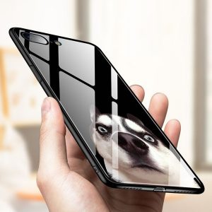 [tongtrade] tempered glass case for iphone 11 pro x xs max 8 7 6s 5s plus xiaomi 9 toughened glass spoof british shorthair cat funny husky