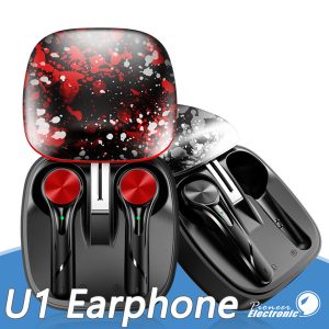 u1 tws wireless headphones true 5.0 bluetooth headset 1200mah 50 hours user time earphone life glass waterproof for iphone android