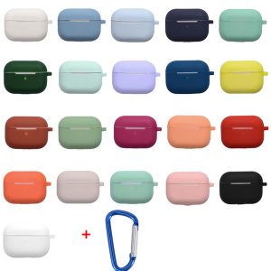 ultra thin silicone cover case for apple airpods pro bluetooth earphone holder soft protective skin wireless charging case with hook