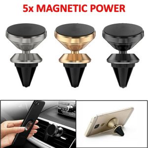 universal 360° in car magnetic air vent metal holder mobile phone mount gps pda