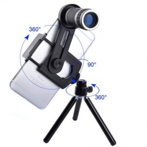 universal cellphone telescope lens 8x zoom telep camera long-focus focusable magnifying lens with tripod