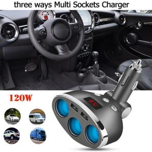 universal dual usb port 12-24v car charger adapter waterproof fast charging socket splitter charger adapter for smart phone