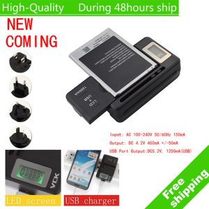 universal intelligent lcd indicator battery charger for samsung galaxy i9500 i9300 note 3 with usb output charge us eu au plug cab237