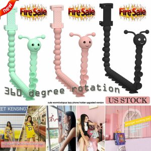 universal lazy phone holder flexible cute worm bracket suction cup phone holder