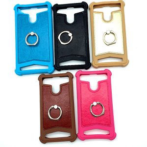 universal mobile phone case with metal ring kickstand tpu silicone color protector cover for 4.0 4.5 5.0 5.5 inch cell phone