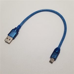 usb 2.0 type a to mini usb adapter male to male data extension power cable clear blue 25cm for android mobile phone pc