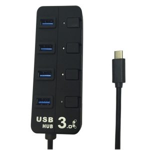 usb 3.0 type c to 4 ports 3.0 usb hub high speed charging hub adapter connector splitter with switch