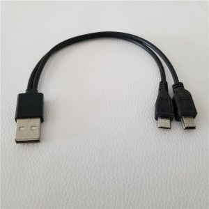 usb type a male to dual micro usb male 1 to 2 splitter cable black 10cm