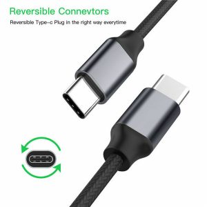 usb type-c to usb c 3.1 male to male sync fast charging cable for macbook speed 3a