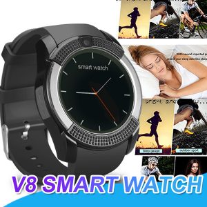 v8 smart watch bluetooth smartwatch with 0.3m camera tf card sim ips hd full circle display smart watch for android with box