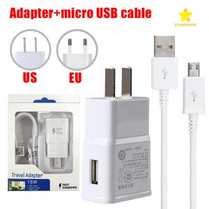 wall charger adapter fast charging travel wall charger +1.2m micro usb data cable for samsung galaxy s6 edge plus with retail package