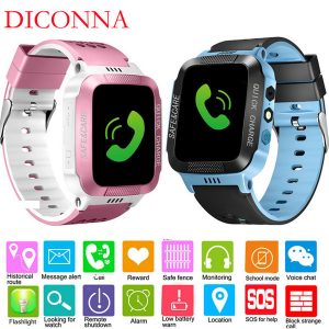 waterproof anti-lost safe gps tracker sos call kids smart watch for android ios sim card can answer dial call smartwatch childs