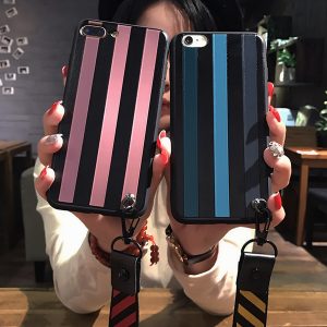 wholesale cool stripe phone case with lanyard for iphonex iphoen9 7plus/8plus 7/8 6/6splus 6/6s cool back cover phone case