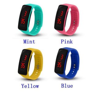 wholesale new fashion sport led watches candy jelly men women silicone rubber touch screen digital watches bracelet wrist watch 100pcs