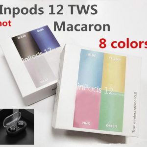 wireless bluetooth headphones i12 tws inpods 12 macaron v5.0 stereo cell phone earphones sports sweatproof headphone touch earbuds pop up