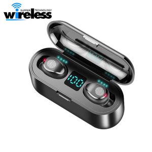 wireless earphone bluetooth v5.0 f9 tws wireless bluetooth headphone led display with 2000mah power bank headset with microphone