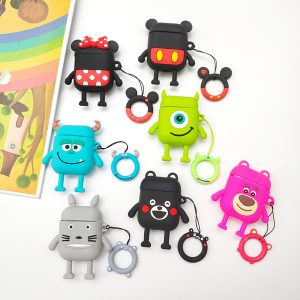 with lanyard cute cartoon earphone case for airpods cover soft silicone slim wireless luxury earphone earbuds cover for airpods case bag