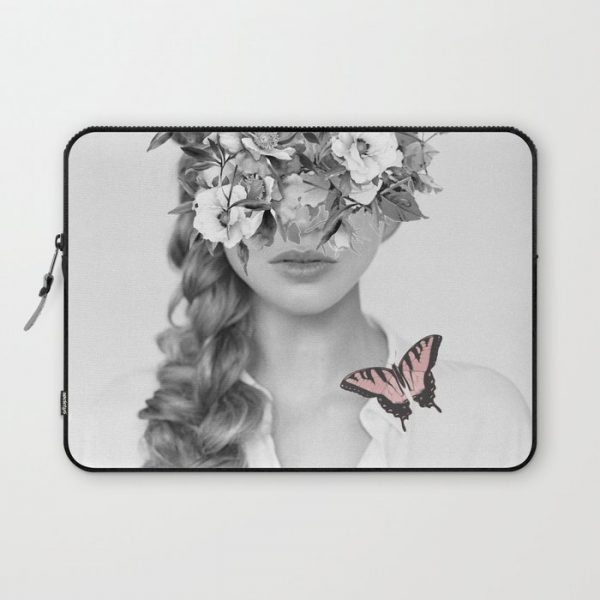 woman with flowers and butterflies 9a Computer Cover by dada22 - Laptop Sleeve - 13"