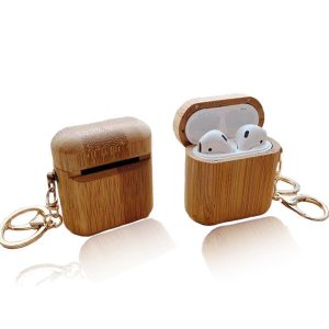 wooden designer airpods case for apple designer airpods case for 1 and 2 wireless bluetooth headphone air pods pouch protective case