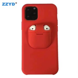 zzyd 2in1 airpods cover and liquid silicone case for ip 11 pro max xs max xr xs x 8 7 6 6s plus