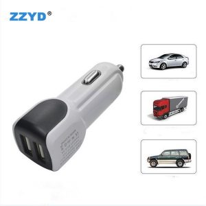 zzyd car charger 2.1a +1a dual usb port universal samsung fast charger for iphone xr xsmax smartphone