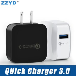 zzyd qc3.0 fast phones wall charger eu us quick charging usb for samsung s8 travel adapter