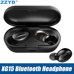 zzyd wireless bluetooth earphones xg15 tws mini 5.0 stereo sound in-ear earbuds with charging box for mobile phone with retail package